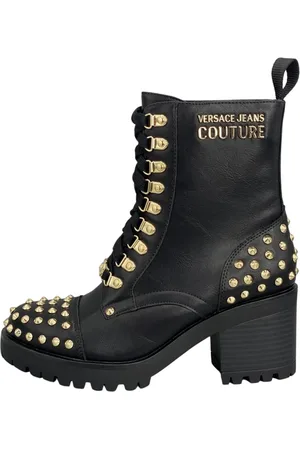 VERSACE Buty, Kobieta, Czarny, 40 EU, Stylowe buty z ekoskóry