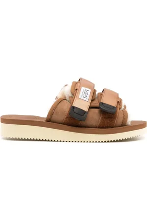 SUICOKE Buty, Kobieta, brązowy, 36 EU, Brązowe chodaki z futerkiem