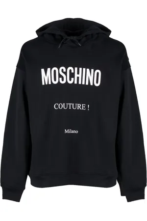 Moschino Bluzy, Mężczyzna, Czarny, XL, Klasyczny Label Hoodie w Czarnym