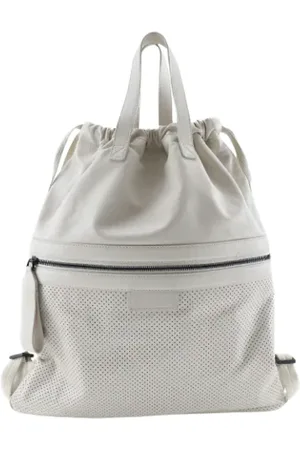Bottega Veneta Pre-owned, Kobieta, Biały, ONE SIZE, Pre-owned Leather backpacks