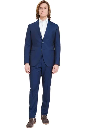 LUIGI BIANCHI MANTOVA Garnitury, Mężczyzna, Niebieski, M, Elegancka Sukienka