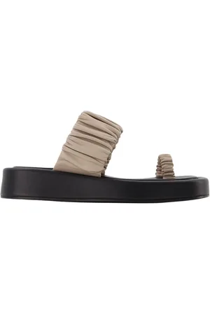 Elleme Buty, Kobieta, Beżowy, 38 EU, Skóra, Klapki
