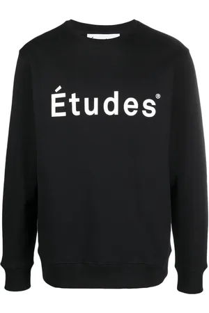 Etudes Bluzy, Mężczyzna, Czarny, L, Czarny Sweter z Nadrukiem Logo