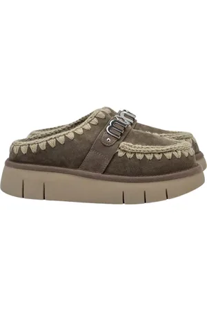 Mou Buty, Kobieta, Beżowy, 39 EU, Metalowy Logo Słoń Chodak