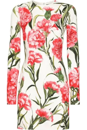 Dolce & Gabbana Sukienki, Kobieta, Wielobarwność, S, Kwiatowy Jedwabny Sukienka