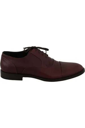 Dolce & Gabbana Buty, Mężczyzna, Czerwony, 40 EU, Czerwone Bordeaux Skórzane Buty Formalne