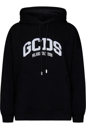 GCDS Bluzy, Kobieta, Czarny, S, Czarna Bluza z Logo