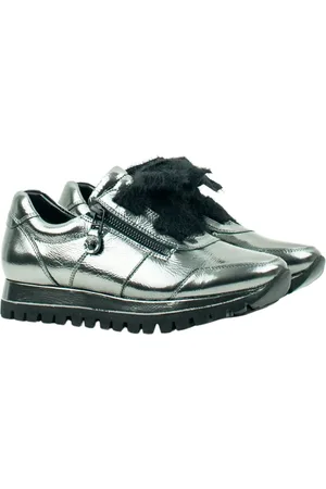 Kennel & Schmenger Buty, Kobieta, Szary, 36 EU, Metaliczne Szare Skórzane Trampki