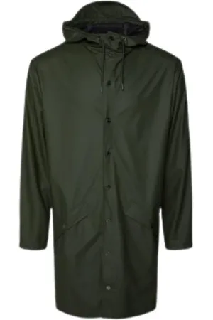 Rains Płaszcze, Kobieta, Zielony, M, Długa Kurtka Miejska - Wodoodporna, Lekka, Unisex