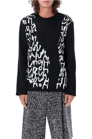 Comme des Garçons Bluzy, Mężczyzna, Czarny, S, Bawełna, Koszulka z Długim Rękawem
