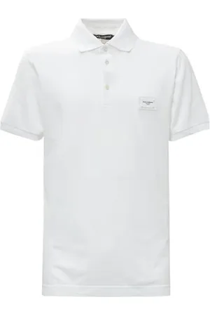 Dolce & Gabbana Koszulki, Mężczyzna, Biały, S, Biała Koszulka Polo z Haftowanym Przodem