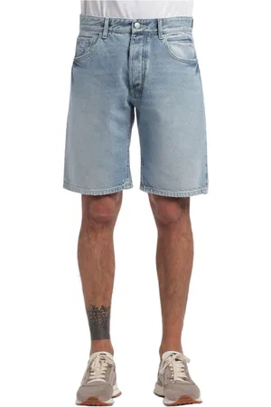 Icon Denim Szorty, Mężczyzna, Niebieski, W31, Denim, Regularne Bermudy z Denimu o Jasnym Praniu i Przetarciami