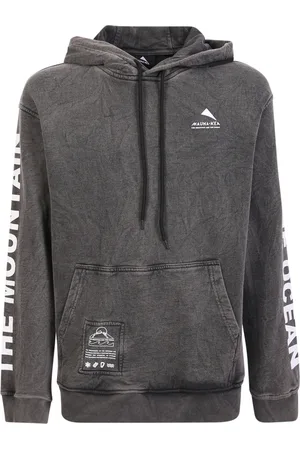 MAUNA KEA Bluzy, Mężczyzna, Szary, L, Sportowy Szary Sweter z Kapturem i Nadrukiem Logo