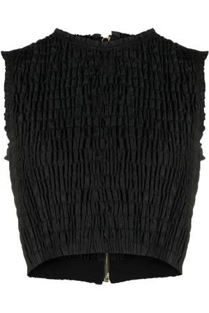 Patou Koszulki, Kobieta, Czarny, S, Czarny Crop Top ze Smokiem