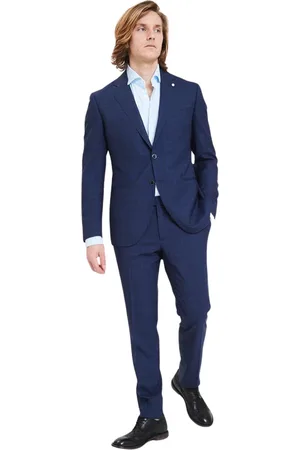 LUIGI BIANCHI MANTOVA Garnitury, Mężczyzna, Niebieski, 2XL, Elegancka Sukienka