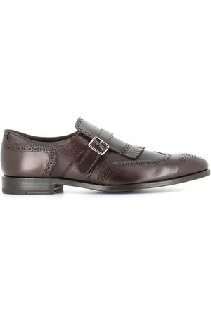 HENDERSON BARACCO Buty, Mężczyzna, brązowy, 44 EU, Ciemnobrązowe Buty Brogue z Frędzlami