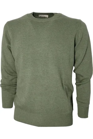 CASHMERE COMPANY Swetry, Mężczyzna, Zielony, XL, Len, Shirts