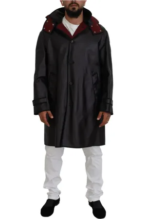 Dolce & Gabbana Płaszcze, Mężczyzna, Czarny, M, Czarna Kurtka Parka z Bawełny