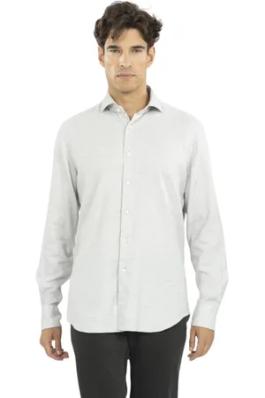 Xacus Koszule, Mężczyzna, Szary, 3XL, Włoska Koszula Flanelowa z Średnim Kołnierzem