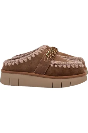 Mou Buty, Kobieta, brązowy, 36 EU, Różowe Drewniaki z Logo Metalowym Bounce