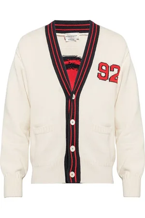 Alexander McQueen Swetry, Mężczyzna, Biały, L, Sweter z motywem czaszki