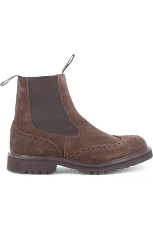 TRICKERS Buty, Mężczyzna, brązowy, 44 1/2 EU, Zamsz, Brązowy Zamszowy But Chelsea z Detalem Brogue