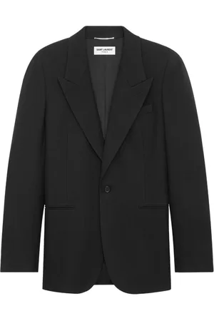 Saint Laurent Kurtki, Mężczyzna, Czarny, M, Czarny Wełniany Blezer