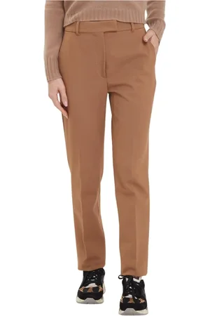 Max Mara Spodnie, Kobieta, brązowy, S, Skóra, Spodnie Mirto