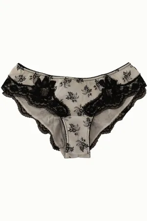 Dolce & Gabbana Bielizna, Kobieta, Wielobarwność, S, Nylon, Jedwabne Majtki z Koronkowym Dolem