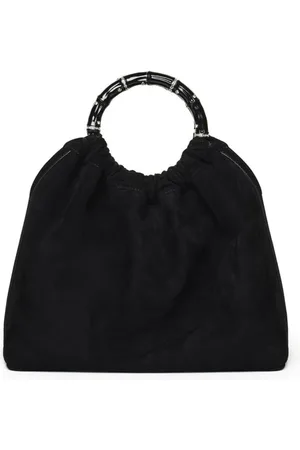 Marina Raphael Torebki, Kobieta, Czarny, ONE SIZE, Zamsz, Czarna Zdobiona Torba Sienna z Zamszu