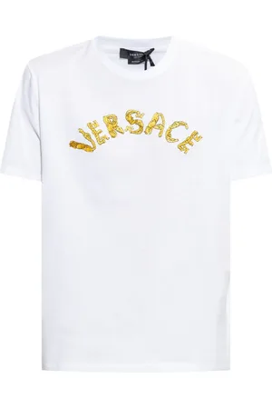 VERSACE Koszulki, Mężczyzna, Biały, S, T-shirt z logo