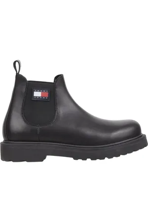 Tommy Hilfiger Buty, Mężczyzna, Czarny, 45 EU, Czarne Buty na Kostkę dla Mężczyzn