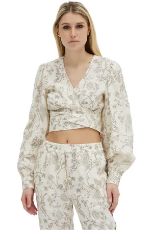 ERIKA CAVALLINI Bluzki, Kobieta, Biały, L, Len, Blouses