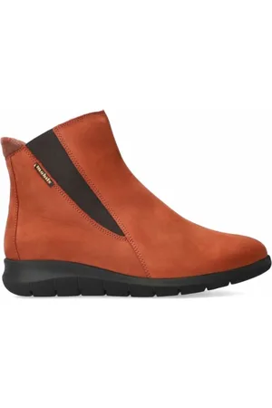 Mephisto Buty, Kobieta, Czerwony, 40 EU, Len, Wygodne Damskie Botki z Nubuku