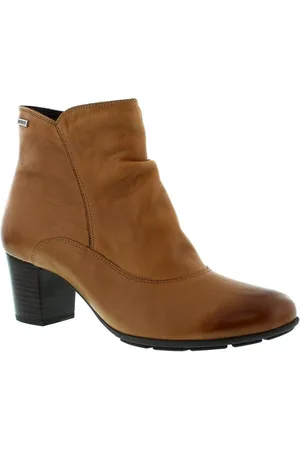 Mephisto Buty, Kobieta, brązowy, 36 EU, Beżowe Botki z Bocznym Zamkiem
