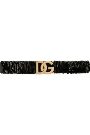 Dolce & Gabbana Akcesoria, Kobieta, Czarny, 75 CM, Elastyczny Pasek z Logo