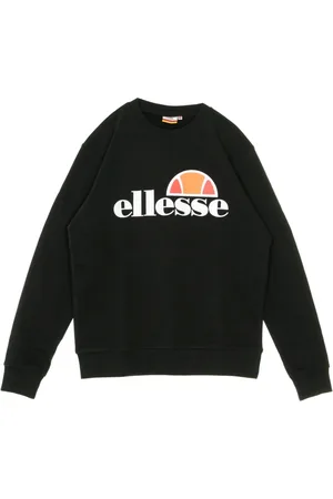 Ellesse Bluzy, Mężczyzna, Czarny, M, Lekki Sweter z Okrągłym Dekoltem