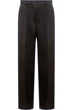 Lanvin Spodnie, Kobieta, Czarny, 2XS, Bawełna, Spodnie z szerokimi nogawkami