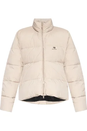 Balenciaga Kurtki, Kobieta, Beżowy, S, Len, Kurtka z logo