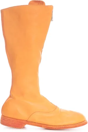 GUIDI Buty, Kobieta, Pomarańczowy, 36 EU, Skóra, Przednie zip armia buty jedyna skóra