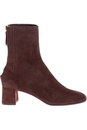Aquazzura Buty, Kobieta, brązowy, 37 EU, Zamsz, Saint Honoré - Skórzane botki z elastycznymi paskami 50 - Kolor: Brązowy, Rozmiar: 37
