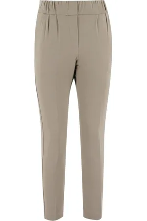 LE TRICOT PERUGIA Spodnie, Kobieta, Beżowy, L, Nylon, Slim-fit Trousers