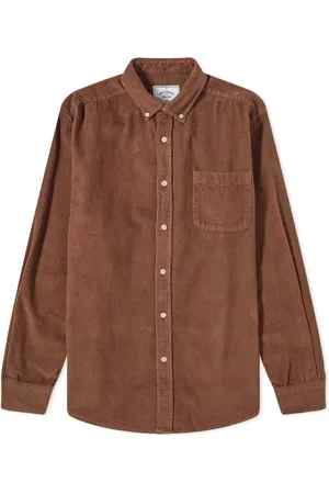 Portuguese Flannel Koszule, Mężczyzna, brązowy, M, Lobo Brązowa Koszula z Sztruksu