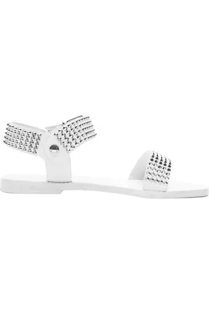 Zadig & Voltaire Buty, Kobieta, Biały, 37 EU, Skóra, Stylowe skórzane sandały z ćwiekami