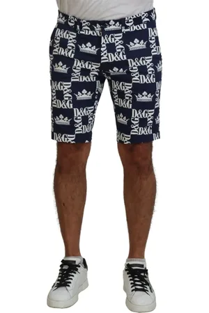 Dolce & Gabbana Szorty, Mężczyzna, Niebieski, S, Granatowe Spodnie Spodnie z Logo
