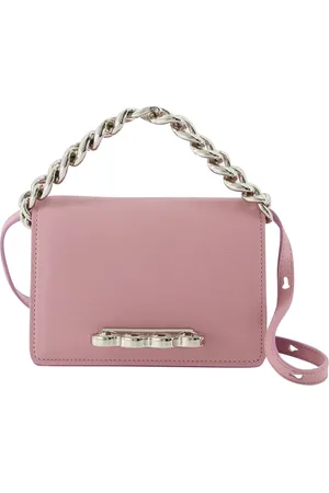 Alexander McQueen Torebki, Kobieta, Różowy, ONE SIZE, Różowa Skórzana Mini Torba na Ramię