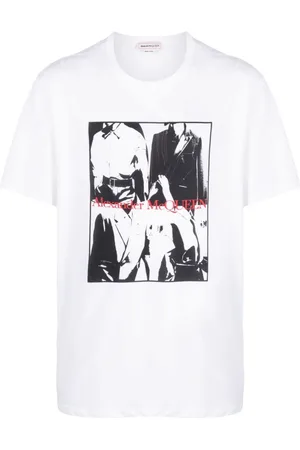 Alexander McQueen Koszulki, Mężczyzna, Biały, M, Koszulka z Fotograficznym Nadrukiem