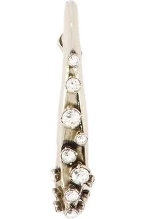 Alexander McQueen Akcesoria, Kobieta, Szary, ONE SIZE, Eleganckie Pave Fasetkowe Kolczyki