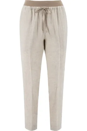 LE TRICOT PERUGIA Spodnie, Kobieta, Beżowy, L, Slim-fit Trousers