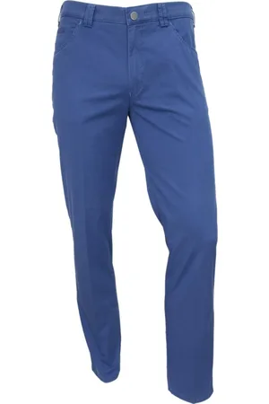 Meyer Spodnie, Mężczyzna, Niebieski, XL, Len, Pantalone 1-5036/17